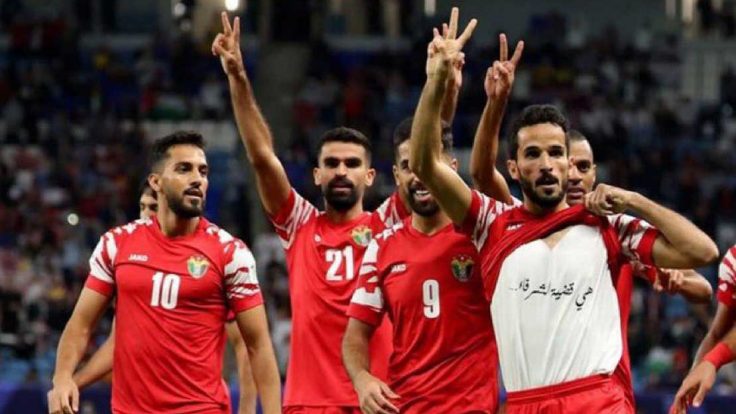 تضامن لاعب المنتخب الأردني محمود مرضي مع القضية الفلسطينية